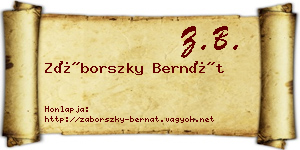 Záborszky Bernát névjegykártya