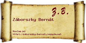 Záborszky Bernát névjegykártya